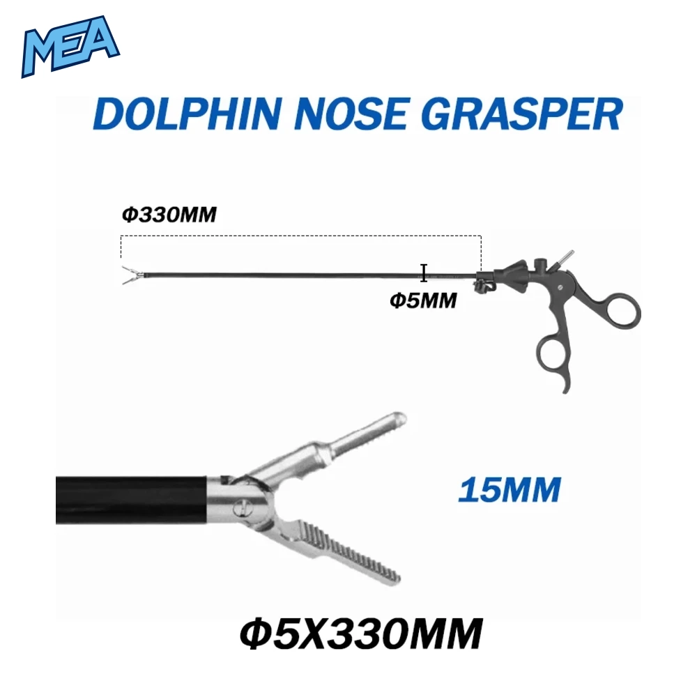 Reusable Laparoscopic Grasping Forceps 5mm x 330mm Stainless Steel With Locking Handle (17 Options New) 4 ST004 laparoscopic dolphin nose grasper forceps 5mm x 330mm with 15mm jaw