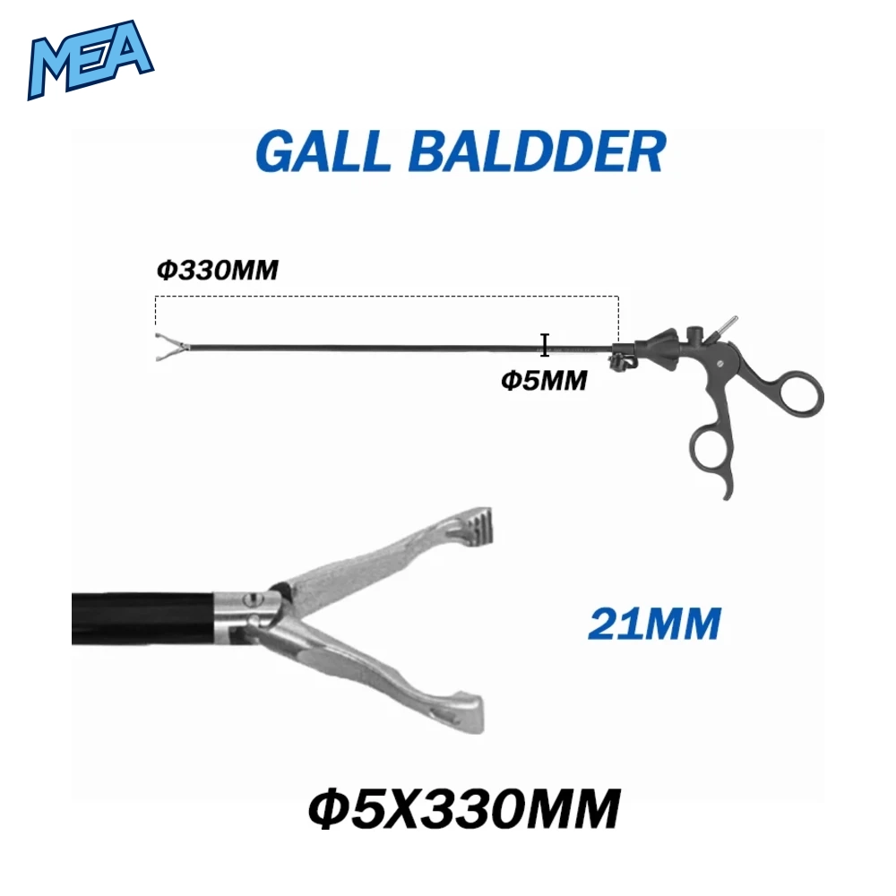 Reusable Laparoscopic Grasping Forceps 5mm x 330mm Stainless Steel With Locking Handle (17 Options New) 8 ST004 laparoscopic gall bladder grasping forceps 5mm x 330mm with 21mm jaw