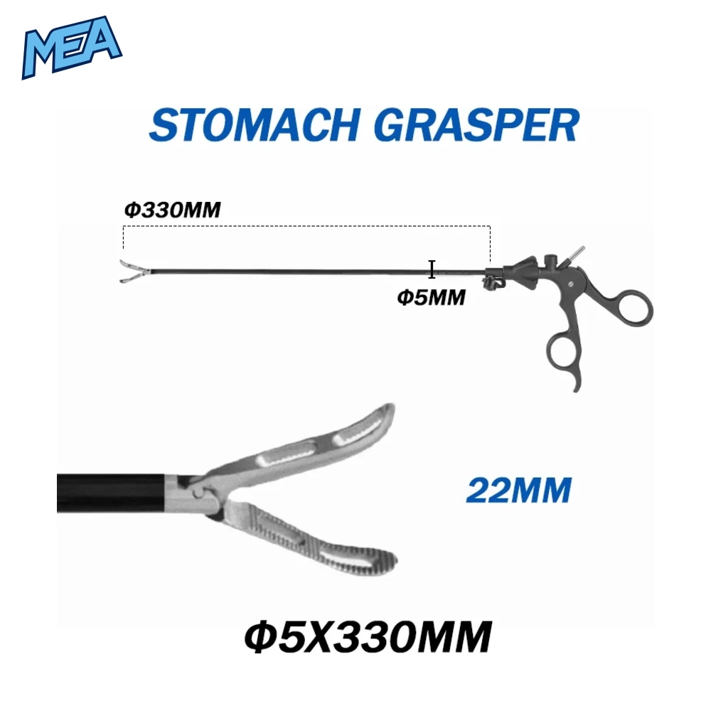 Reusable Laparoscopic Grasping Forceps 5mm x 330mm Stainless Steel With Locking Handle (17 Options New) 12 ST004 laparoscopic stomach grasper forceps 5mm x 330mm with 22mm jaw
