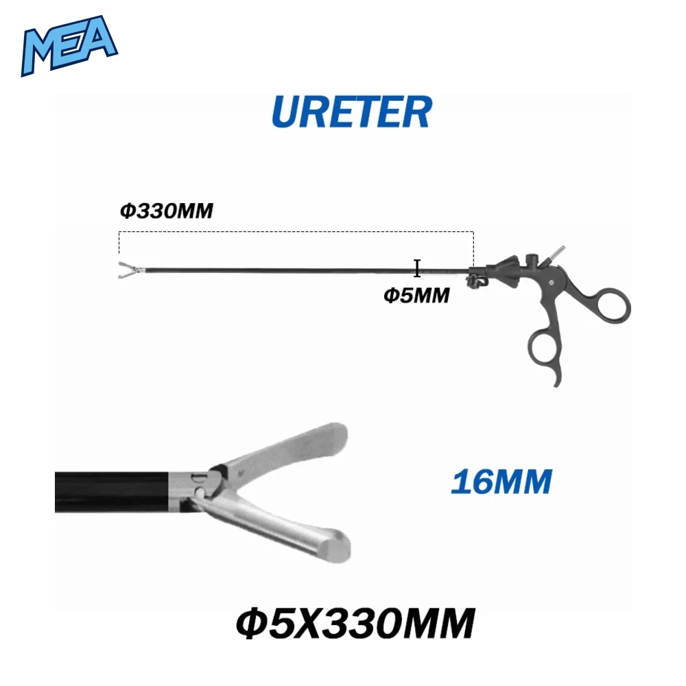 Reusable Laparoscopic Grasping Forceps 5mm x 330mm Stainless Steel With Locking Handle (17 Options New) 18 ST004 laparoscopic ureter grasping forceps 5mm x 330mm with 16mm jaw
