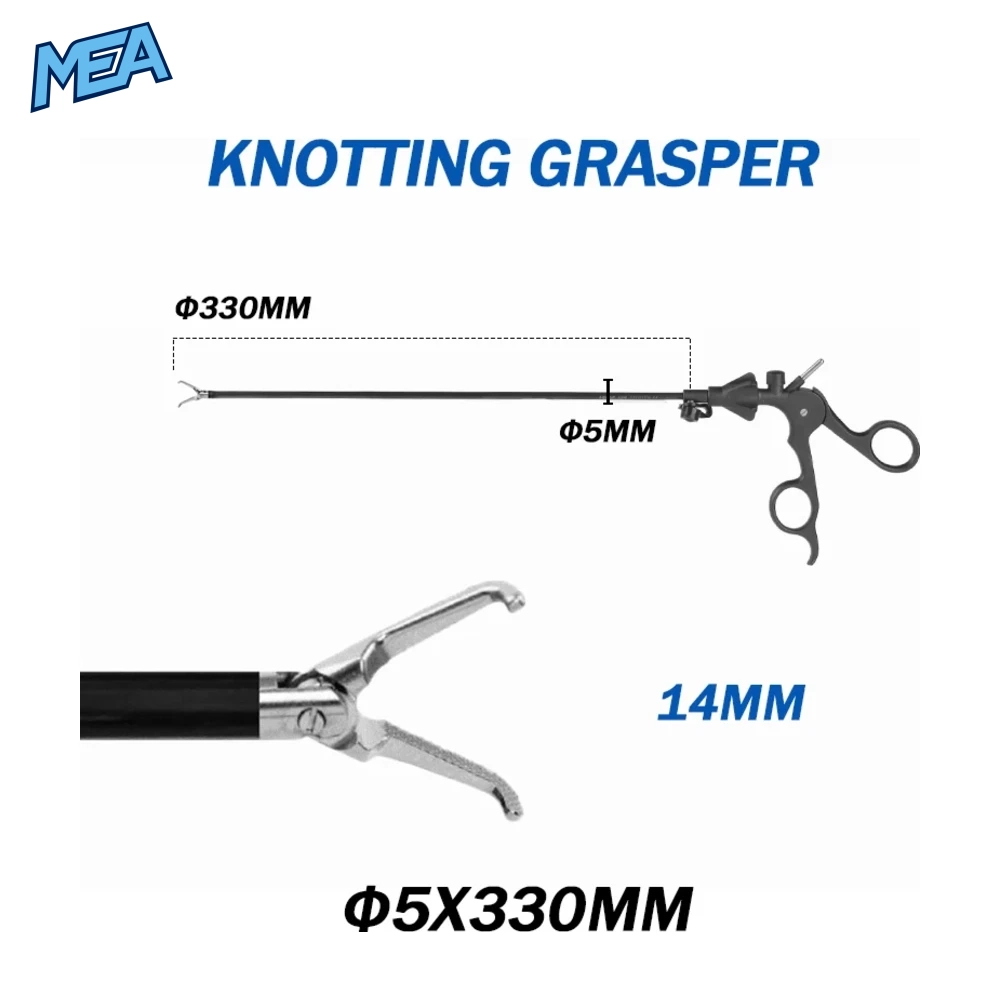 Reusable Laparoscopic Grasping Forceps 5mm x 330mm Stainless Steel With Locking Handle (17 Options New) 24 ST004 laparoscopic knotting grasper forceps 5mm x 330mm with 14mm jaw