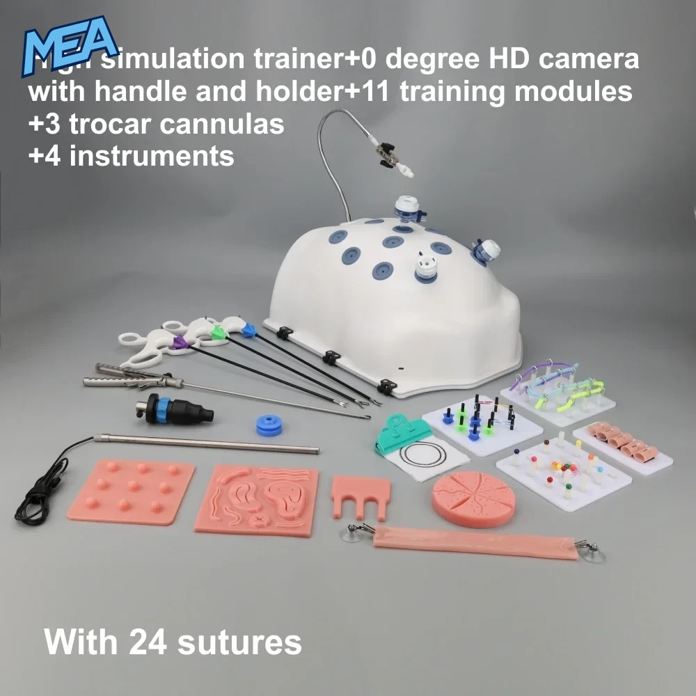 Laparoscopic Simulator Training Box 11 Module High Simulation Surgical Trainer 8 Laparoscopic simulator training box full set with 0 degree camera and four training instruments