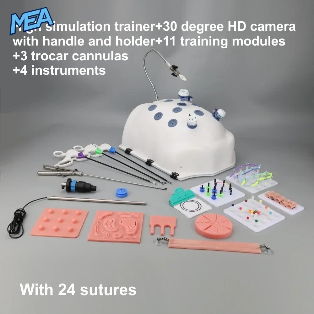 Laparoscopic Simulator Training Box 11 Module High Simulation Surgical Trainer 10 Laparoscopic simulator training box full set with 30 degree camera and four training instruments