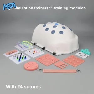 Laparoscopic simulator training box with 11 skill-building training modules, base configuration