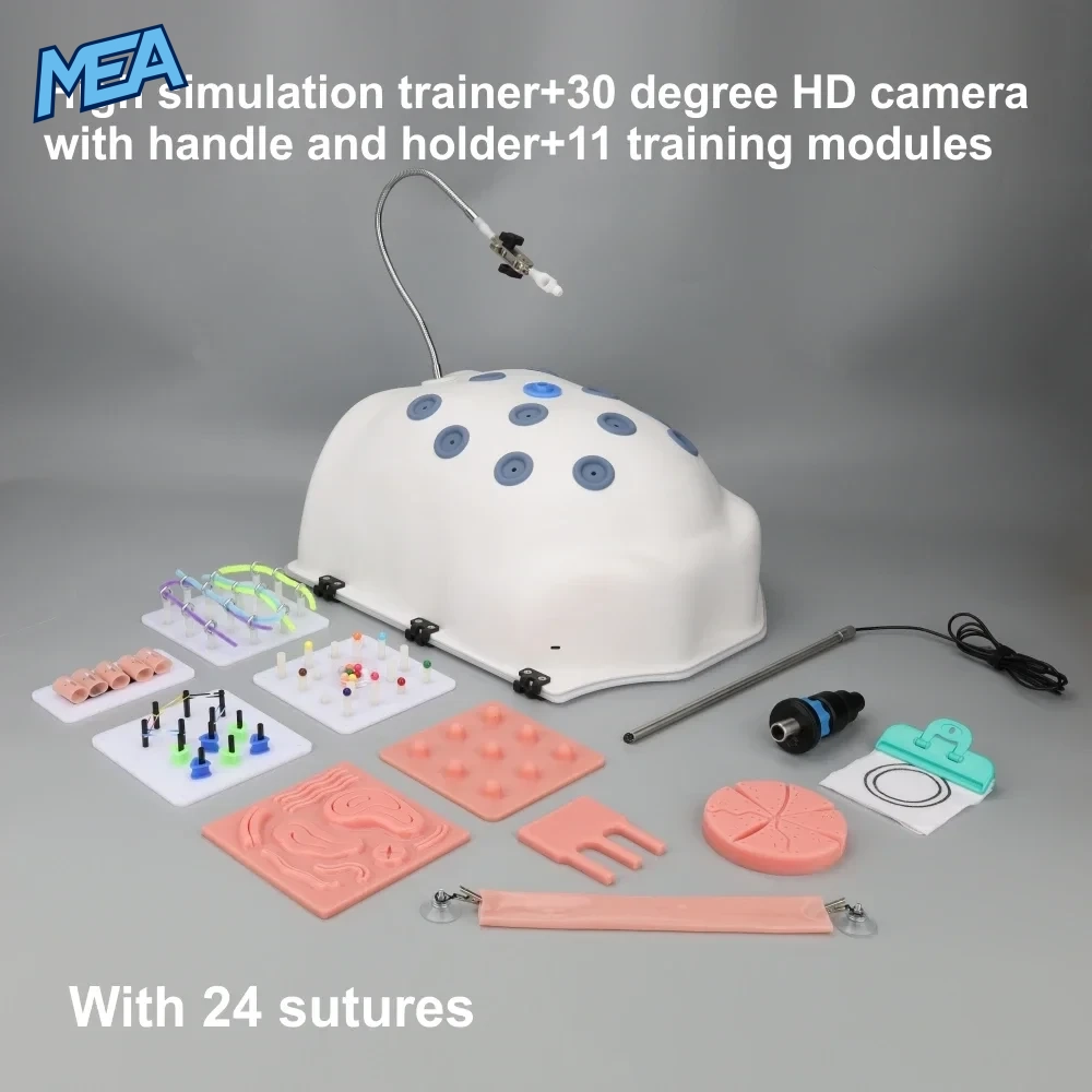 Laparoscopic Simulator Training Box 11 Module High Simulation Surgical Trainer 6 Laparoscopic simulator training box configuration with 30 degree manual-focus HD camera