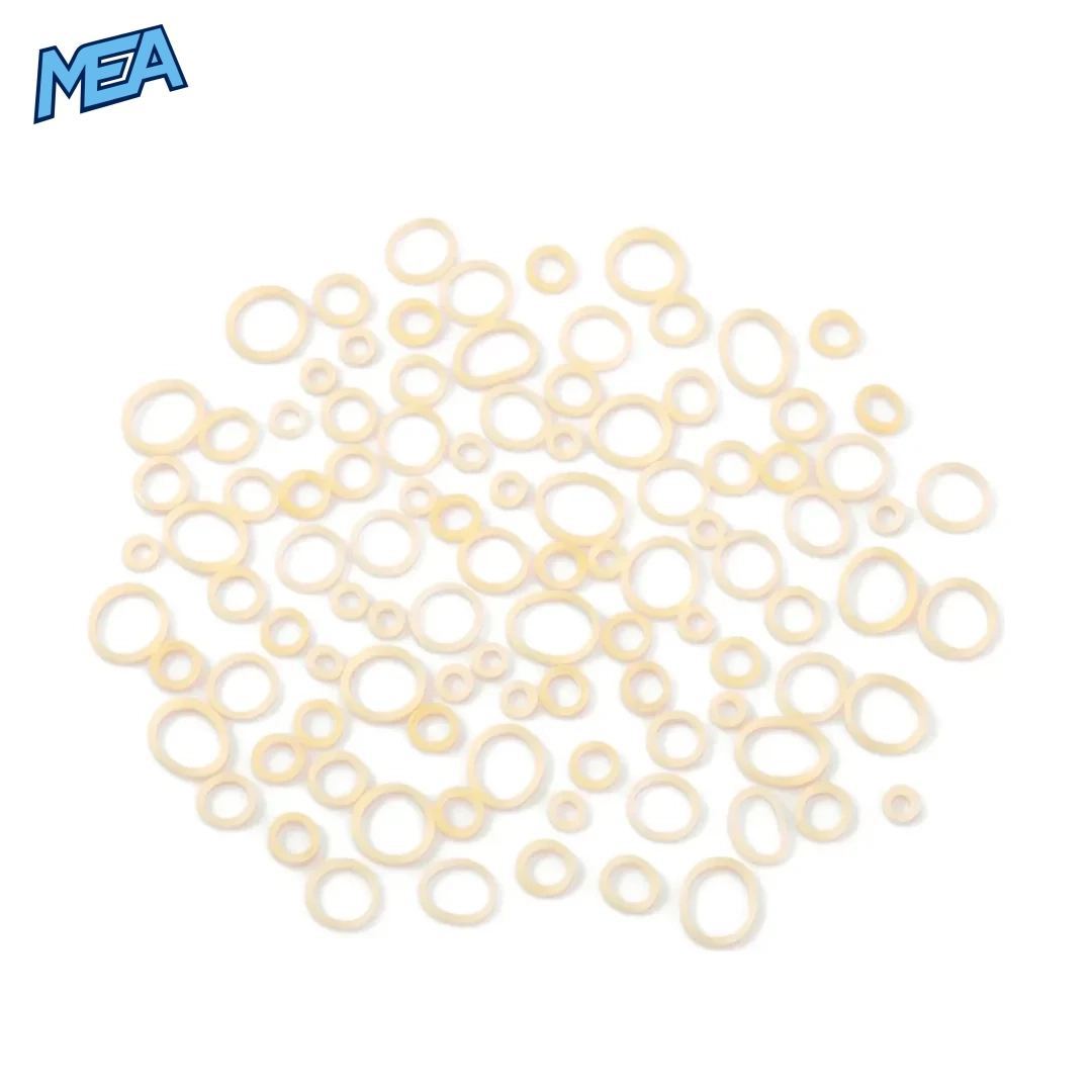 Close-up of latex orthodontic rubber bands for braces