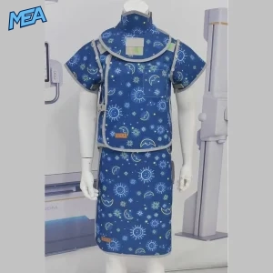 Lead vest and skirt X-ray apron with thyroid collar in blue sun and moon print