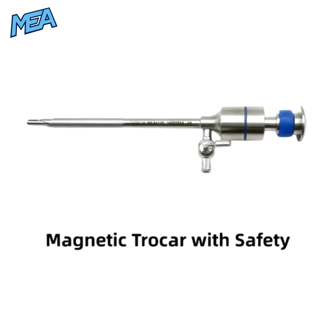 Magnetic trocar with safety mechanism for laparoscopic surgery and secure endoscopic access