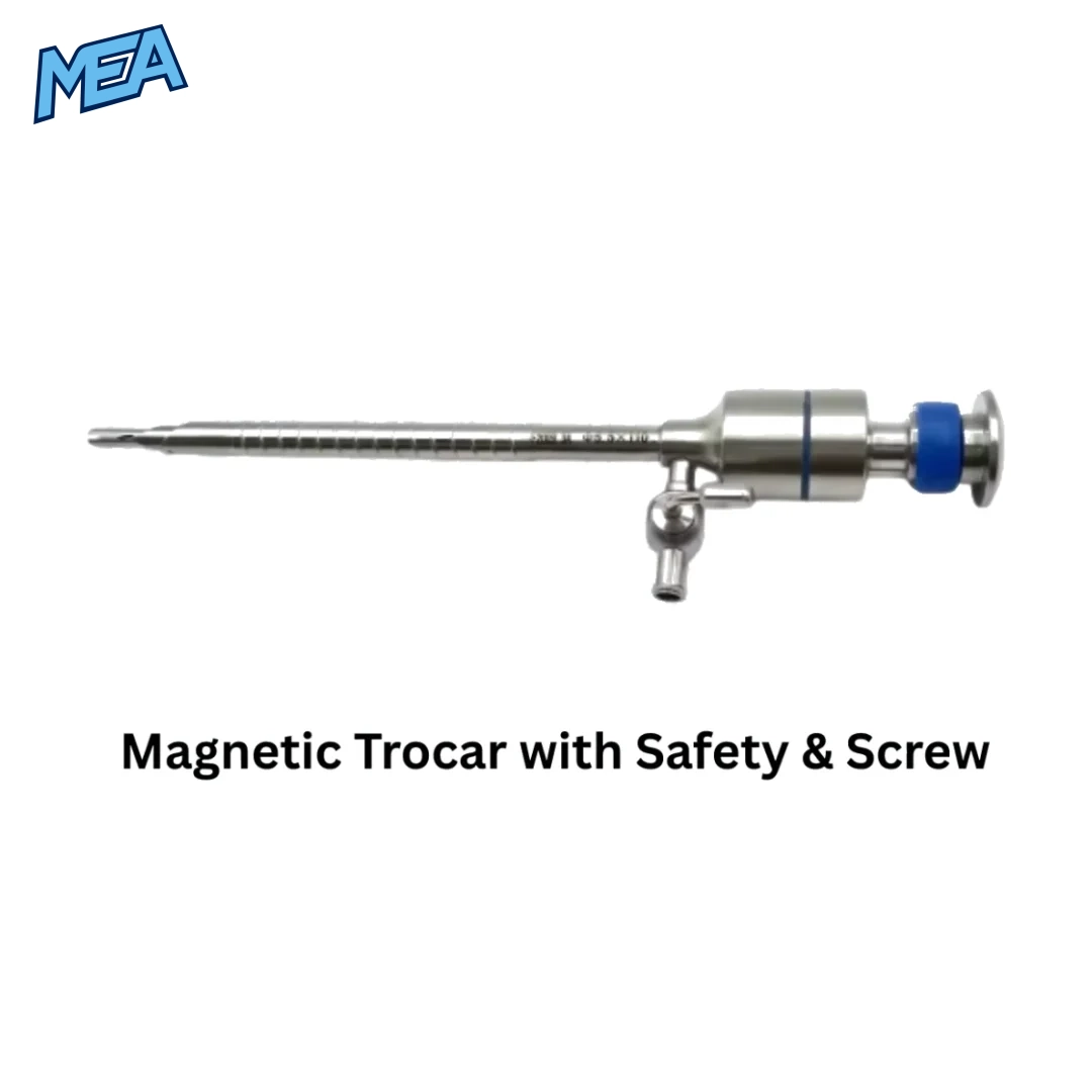 Magnetic trocar with safety and screw fixation for laparoscopic surgery and secure endoscopic access