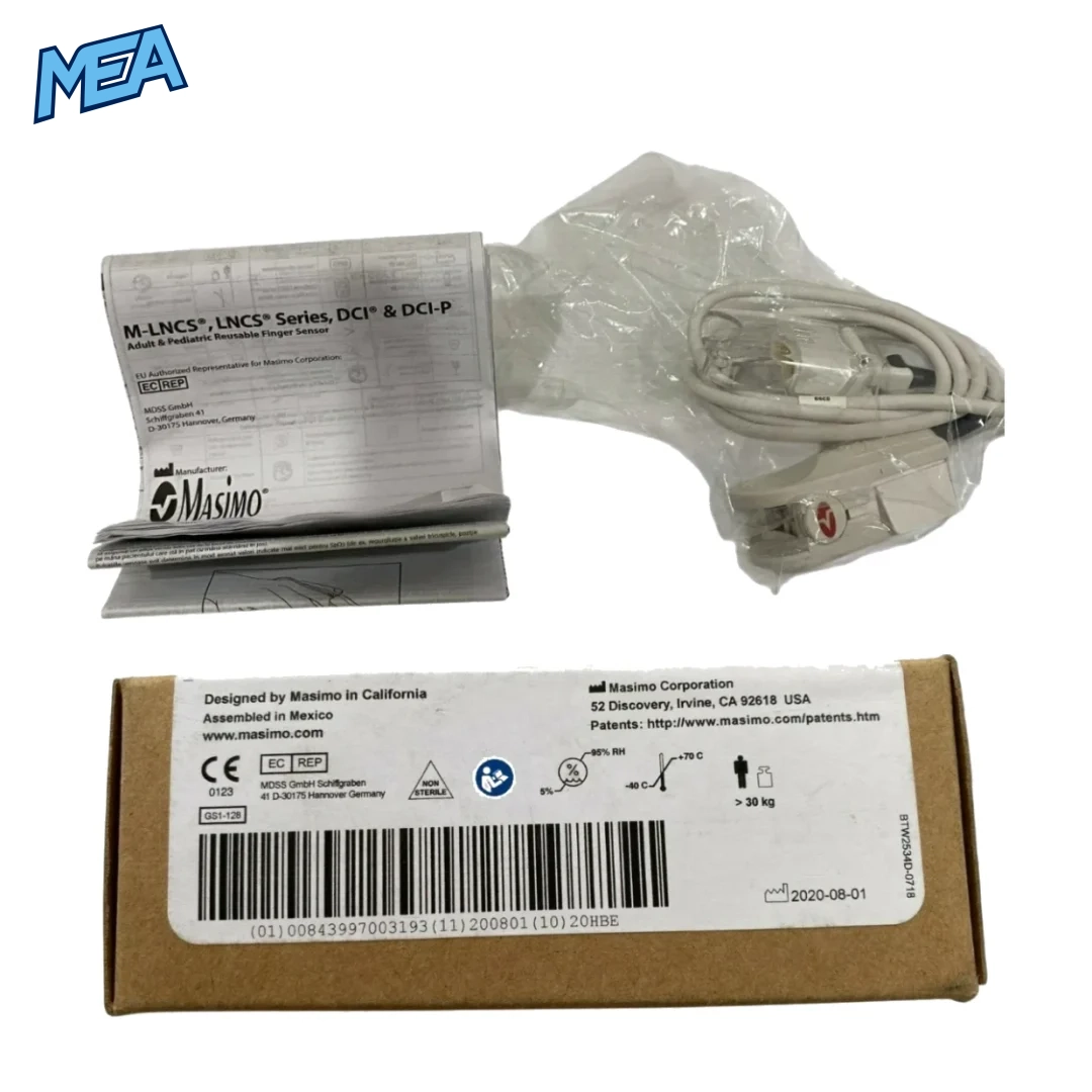 Masimo Adult Finger Pulse Oximeter Probe with 3FT Cable, Reusable SpO2 Sensor