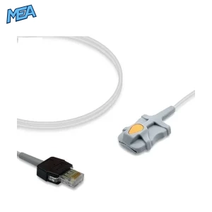 Mediaid POX050-400S adult soft tip SpO2 sensor with 3.0m cable and modular plug connector