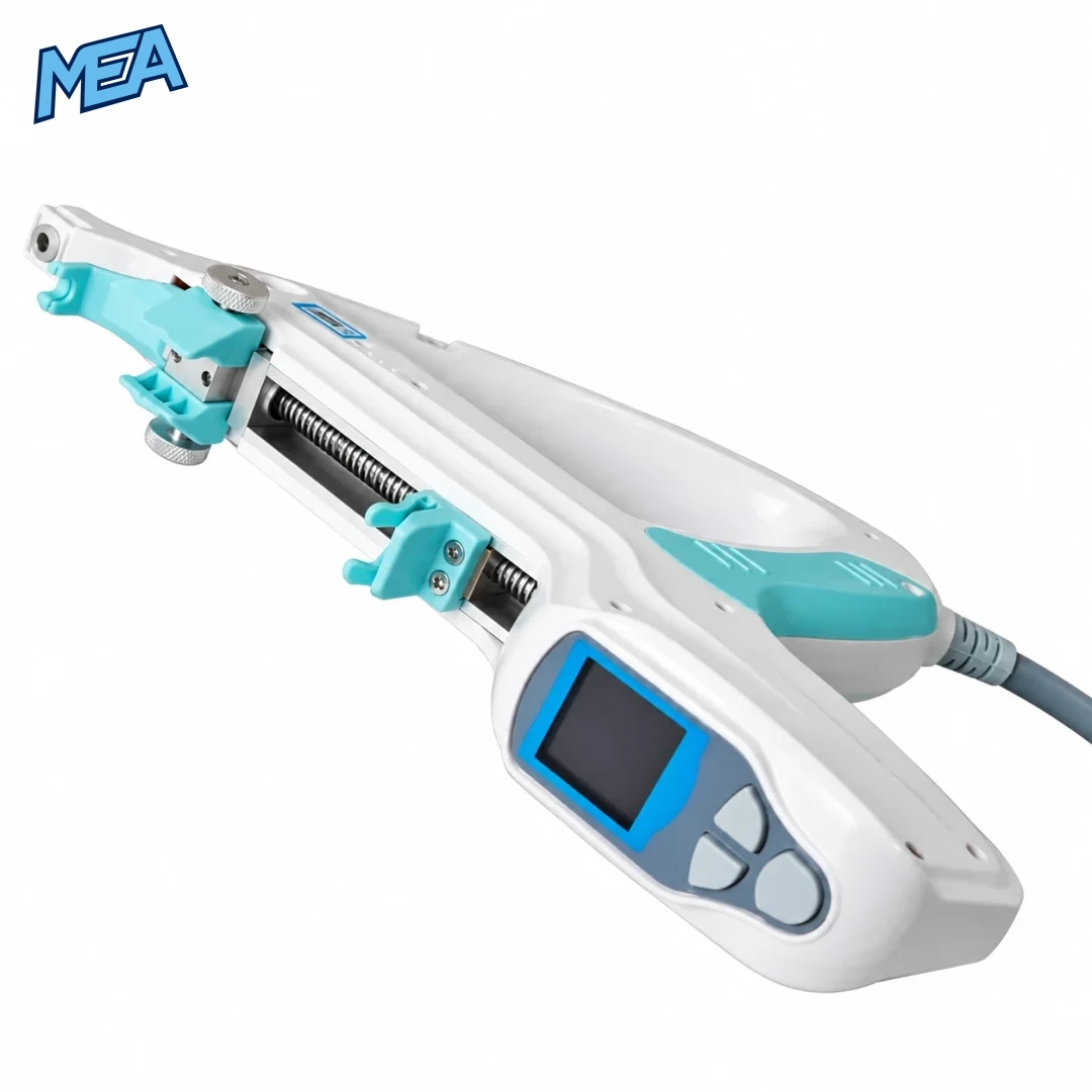 Mesotherapy injector handpiece with digital display and syringe holder