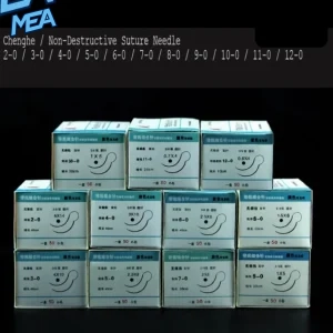 Microsurgical nylon suture needle with black thread for vascular and nerve repair by Ningbo Chenghe