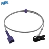 Reusable Nellcor SpO2 Sensor Adult Ear Clip 3.2 ft 9 Pins Connector 6 Nellcor adult ear clip SpO2 sensor with 9-pin purple connector for OxiMax patient monitors