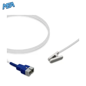 Nellcor D-YSE adult ear clip SpO2 sensor with 3.0m cable and 9-pin connector