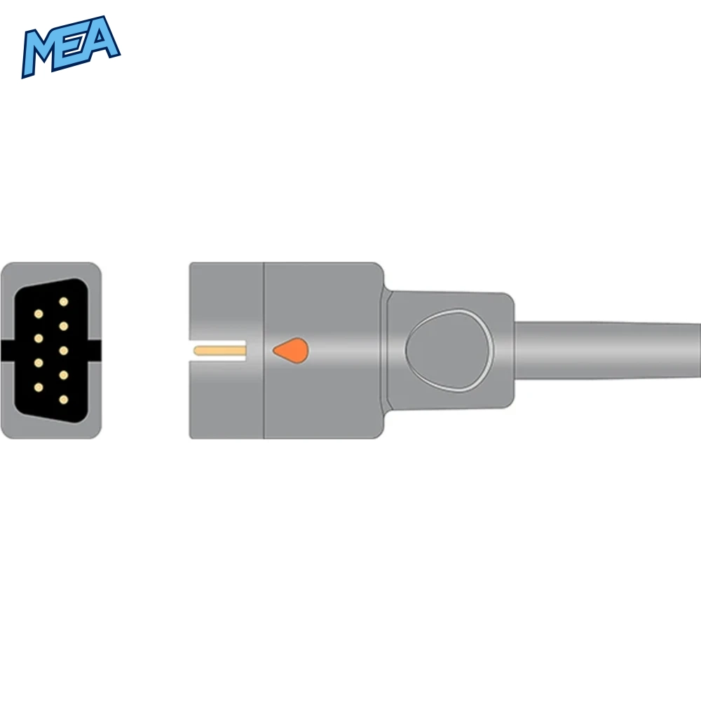 Nellcor DS100A Adult Hard Shell SpO2 Sensor 3.0m Oxismart 2 9-pin DB9 connector diagram for Nellcor DS100A Oxismart adult SpO2 sensor