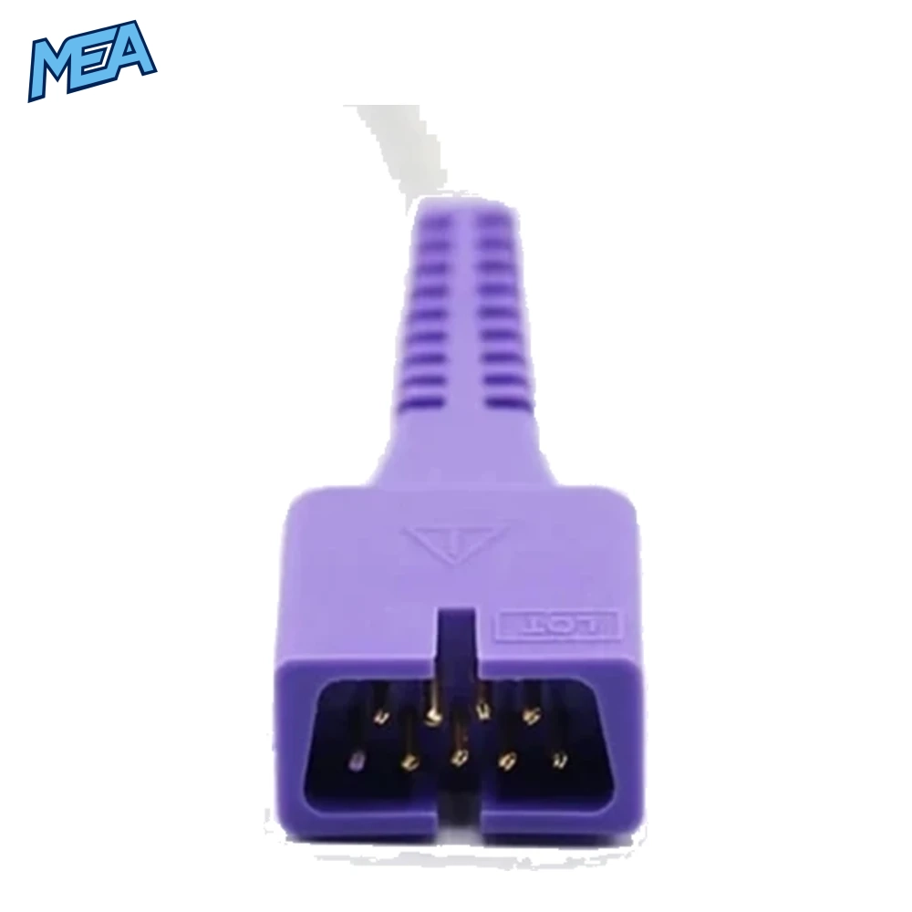 Nellcor DS100A 9 Pin Adult Finger Clip SpO2 Sensor OxiMax (New) 2 Close-up of Nellcor DS100A DB9 9-pin SpO2 sensor connector