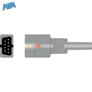 9-pin connector of the Nellcor N25 Oxismart SpO2 sensor, front and side view