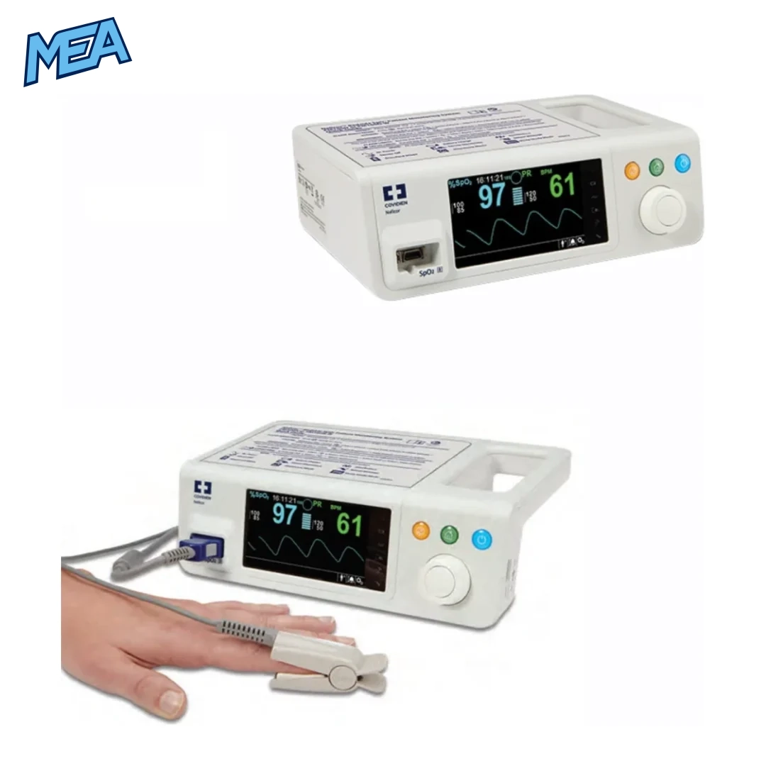 Medtronic Nellcor PM100N Bedside SpOâ‚‚ Patient Monitoring System With OxiMax Technology (Refurbished) 2 Nellcor PM100N bedside pulse oximetry monitor with SatSeconds alarm management and patient monitoring display