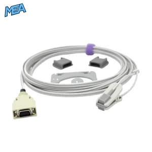 nellcor spo2 sensor adult ear clip old style with 14 pin connector and reusable monitoring cable for accurate spo2 measurement