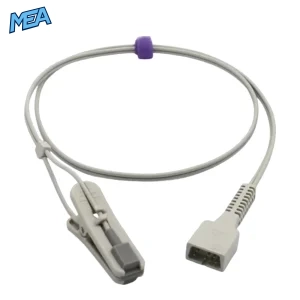 alt text: nellcor veterinary spo2 pulse oximeter lingual sensor ear tongue vet 7 pin connector 3.2 ft cable