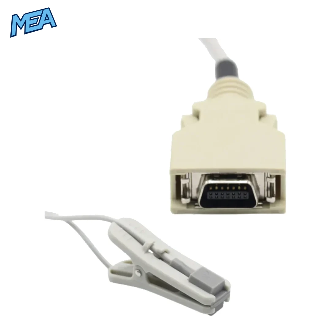 Reusable Nellcor Veterinary SpO2 Sensor Lingual Sensor Vet Ear Tongue 9.8 ft 14 Pins Connector 4 nellcor veterinary spo2 sensor clip and 14 pins connector for animal oxygen saturation and pulse monitoring