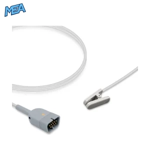Nihon Kohden 6143-012434 adult ear clip SpO2 sensor, reusable, 1.6m cable