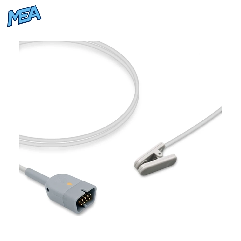 Nihon Kohden 6143-012434 Adult Ear Clip SpO2 Sensor 1.6m (New) 1 Nihon Kohden 6143-012434 adult ear clip SpO2 sensor, reusable, 1.6m cable