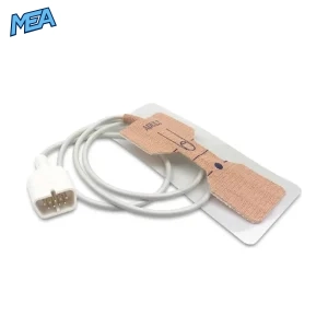 Nihon Kohden adult non-woven adhesive SpO2 sensor with 0.9m cable and 9-pin connector