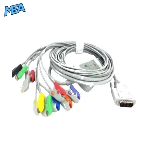 Nihon Kohden 10 lead ECG cable with leadwires for ECG-1250 and ECG-1350 medical monitoring