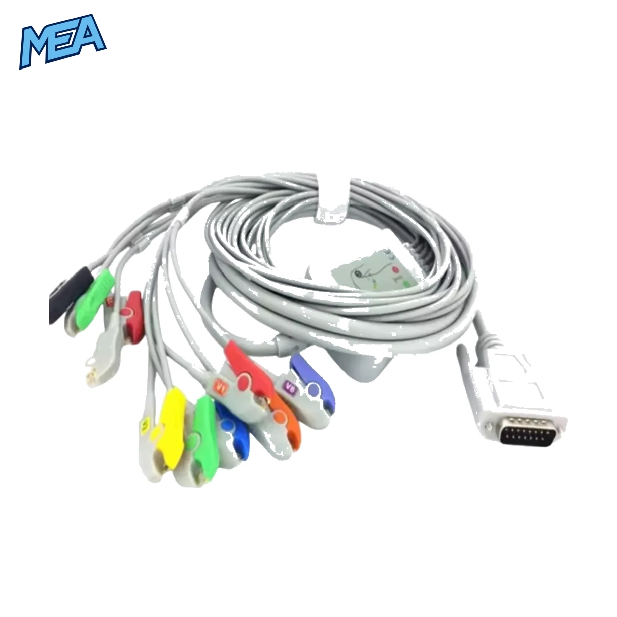 Nihon Kohden ECG-1250,ECG-1350 ECG EKG Cable with Leadwires 10 Leads Medical ECG Cable Clips End TPU 1 Nihon Kohden 10 lead ECG cable with leadwires for ECG-1250 and ECG-1350 medical monitoring