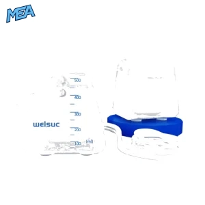 NPWT 500ml disposable canister for negative pressure wound therapy with integrated filter and solidifier
