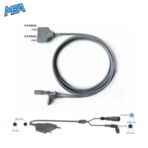 Olympus Bipolar HF Cable ESU High Frequency Cord with A220 60B 61B connector and 4.0mm banana plug compatible with Bovie, Erbe VIO, Valleylab, EMC, Lamidey, and Ethicon systems