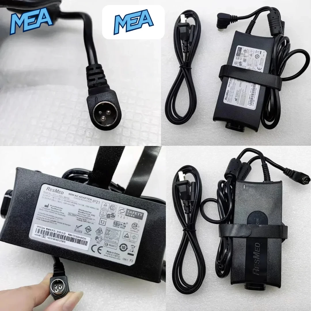 ResMed 369102 24V 3.75A 90W 3-Pin AC DC Adapter Power Supply Charger for ResMed CPAP BiPAP VPAP S9 Series R360-760 (R360760) 1 Original ResMed 369102 24V 3.75A 90W 3-pin power supply adapter compatible with ResMed S9 CPAP, BiPAP and VPAP machines.