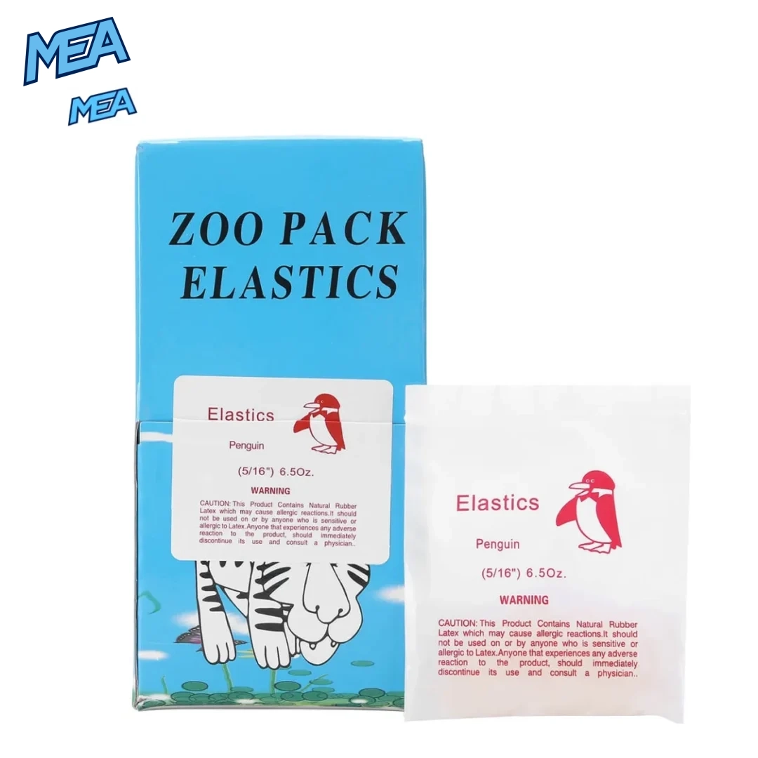 Orthodontic elastics 6.5 oz Penguin 5/16 inch heavy force zoo pack box