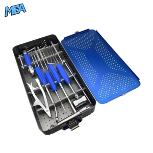 Orthopedic Elastic Nail Instrument Set with 18 surgical tools in sterilizable aluminium case for veterinary ESIN surgery