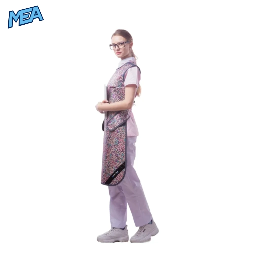 PA07 Sleeveless Lead Apron 0.35/0.5mm Pb X-Ray Radiation Protection Apron (Front Protection S M L 10 Colours) 2 Side view of PA07 sleeveless X-ray lead apron with Velcro waist belt