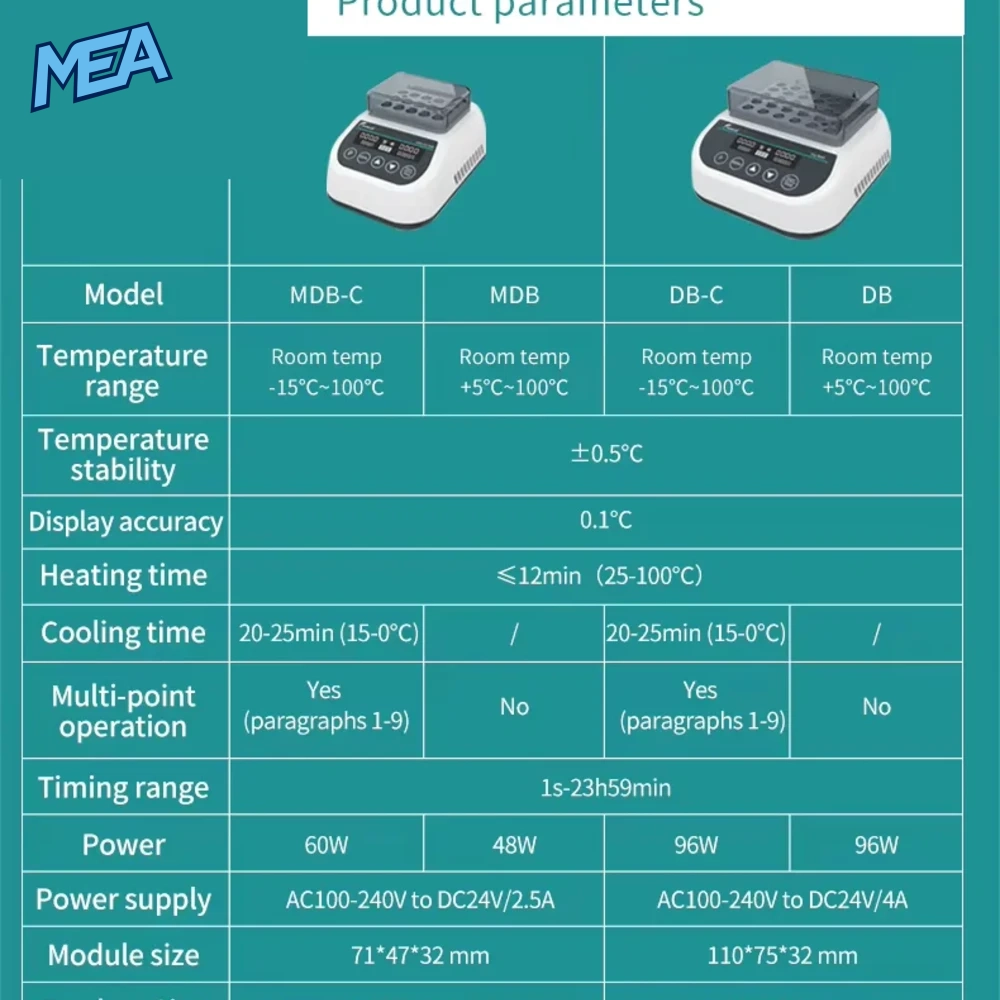 Portable Mini Thermostatic Dry Bath Incubator Lab Heater With Heating Block For 0.2/0.5/1.5/2ml Centrifuge Tube 2 Portable Mini Thermostatic Dry Bath Incubator Lab Heater With Heating Block For 0.2/0.5/1.5/2ml Centrifuge Tube - view 2