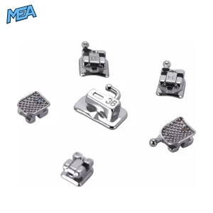 Passive self ligating orthodontic brackets with hooks and 1st molar buccal tube
