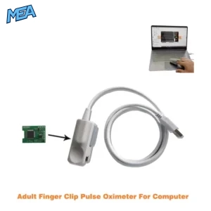 Adult finger clip pulse oximeter sensor for computer with USB cable and internal PCB chip