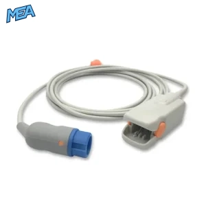 Philips M1190A adult hard shell SpO2 sensor with 3.0m cable and 12-pin round connector