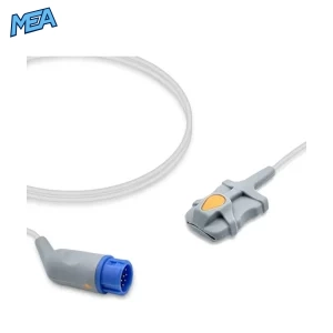 Philips M1190A adult soft tip SpO2 sensor with 3.0m cable and 12-pin round connector
