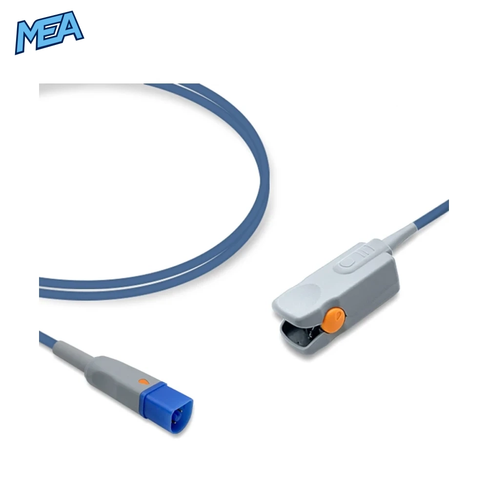 Philips M1196A Adult Hard Shell SpO2 Sensor 1.0m (FAST 8-Pin Reusable New) 1 Philips M1196A adult hard shell SpO2 sensor with 1.0m cable and 8-pin FAST connector