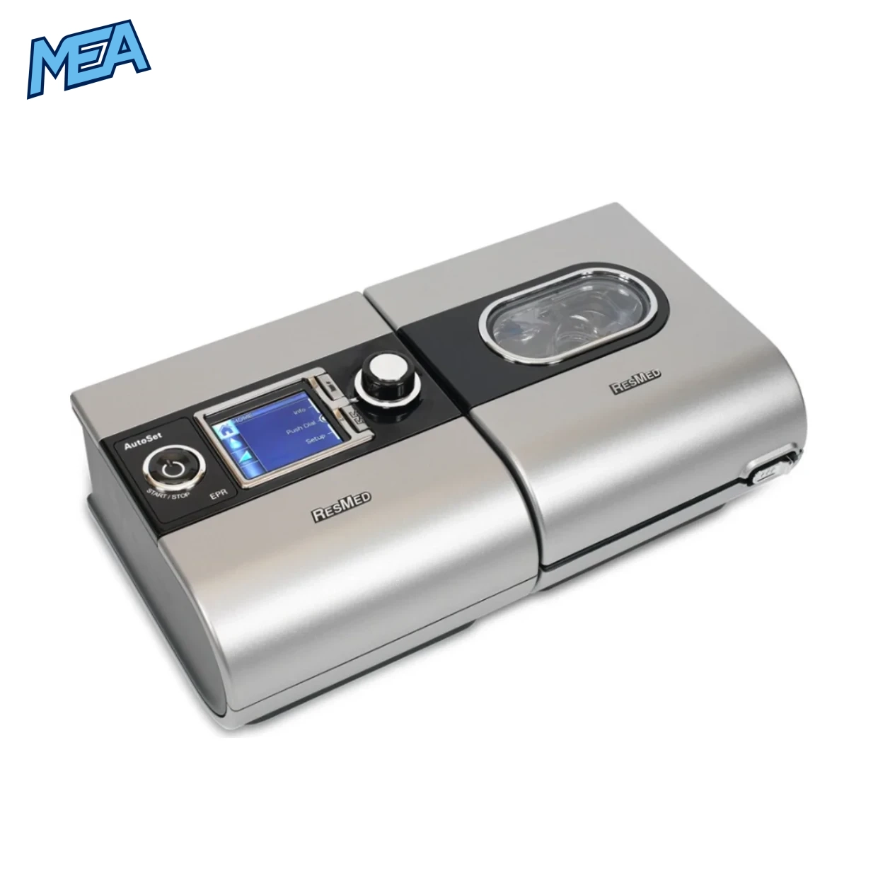 ResMed S9 AutoSet™ with H5i™ Humidifier & ClimateLine™ Tube (Refurbished) 1 ResMed S9 AutoSet sleep apnea therapy system display screen and control interface