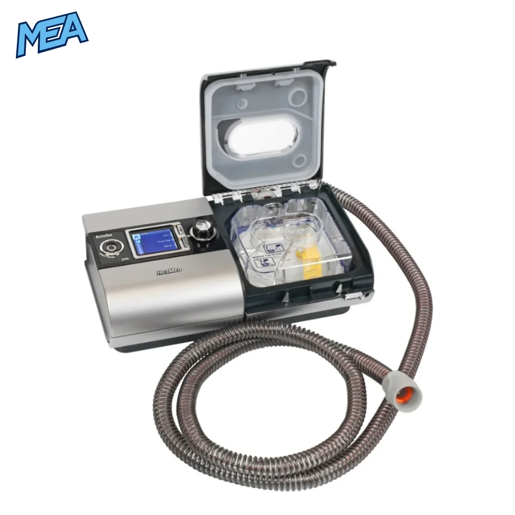 ResMed S9 AutoSet™ with H5i™ Humidifier & ClimateLine™ Tube (Refurbished) 4 ResMed S9 AutoSet CPAP machine with H5i humidifier and ClimateLine heated tube refurbished unit