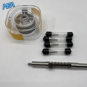 Root canal file extractor kit with steel handle, needle heads and 50m drawing wire roll