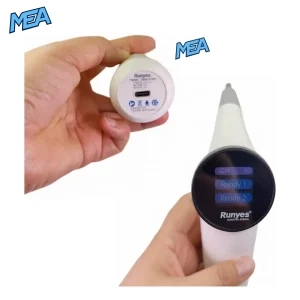 Handheld Runyes S3 digital tooth shade guide used for fast and accurate dental color comparison