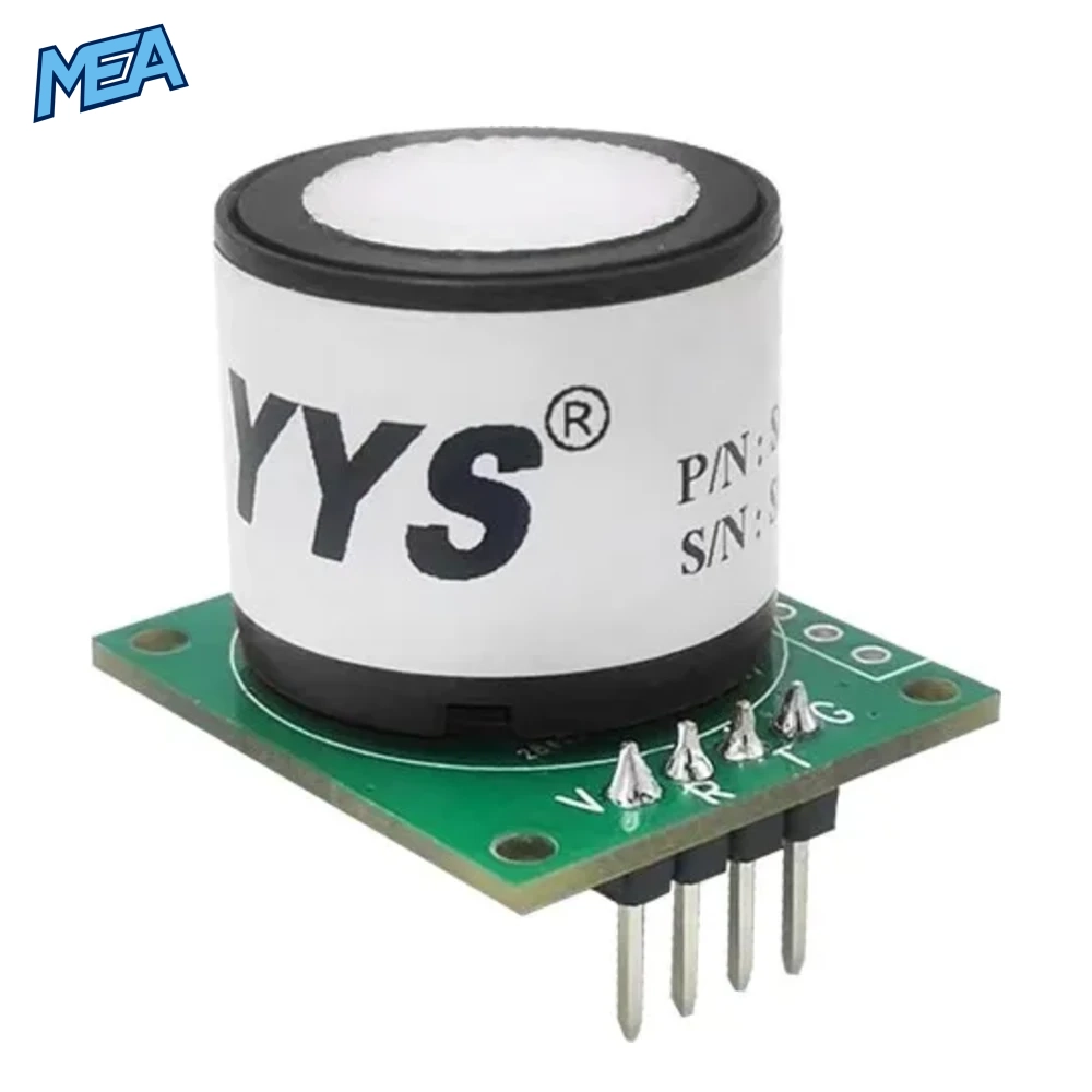 SC4 Electrochemical Gas Sensor Module O2 CO & H2S UART Output Pin Type (New) 4 SC4 gas sensor module angled view showing 4-pin 2.54 mm header pins