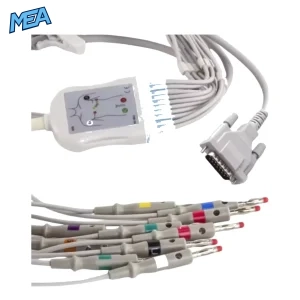 Schiller ECG 10 lead EKG cable compatible with Bionet Welch Allyn Mortara 12 channel patient cable