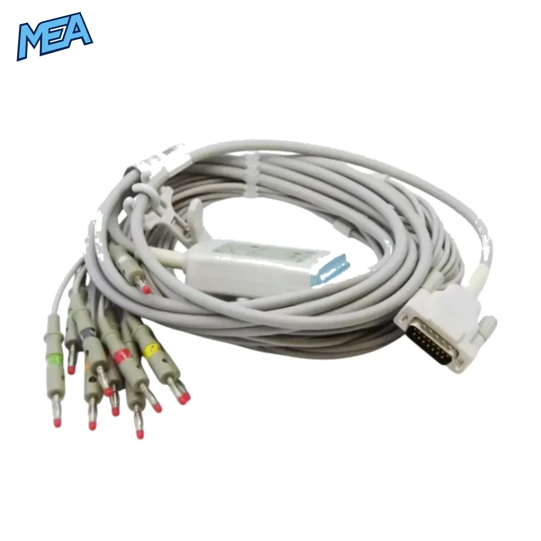 Schiller Plus ECG EKG Cable 10 Lead for Bionet, Welch Allyn, MORTARA, BLT Biolight, 12-Channel ECG Cable 2 15 pin short screw connector Schiller ECG cable compatible medical ECG machine plug